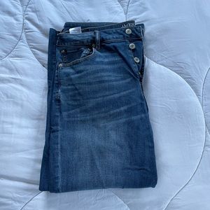 American Eagle Hi Rise Crop Flare with Button Fly